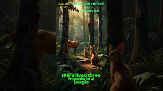 The Four Friends and The Hunter  Animal Story  Short Story  Learn English Through Story [upl. by Norean]