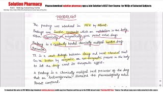 Topic 19 Prodrugs Part 01  Introduction Classification and Ideal Properties of Prodrugs [upl. by Hisbe952]