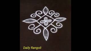 simple rangoli for beginnersDaily morning muggulusmall kolam designschinna muggulu for apartment [upl. by Ahsilra]