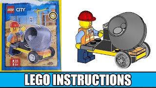 LEGO Instructions  City  952403  Builder with Cement Mixer  Magazine Gift [upl. by Atinomar4]