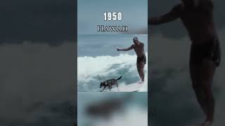 Surfing in Hawaii 70 years ago 🏄 4K 60fps colorized [upl. by Merilee]