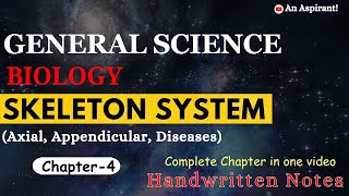 Skeleton System  Unit4  Biology  General Science  Handwritten notes  An Aspirant [upl. by Gearard]