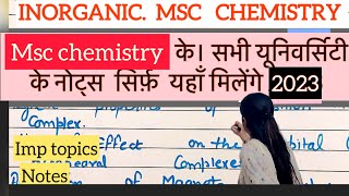 2023 Inorganic chemistry important topics  MSc 1st semester  MSc chemistry notes mscnotes [upl. by Lelith64]