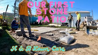 Our FIRST Stone Paver Patio patio [upl. by Ardaid]