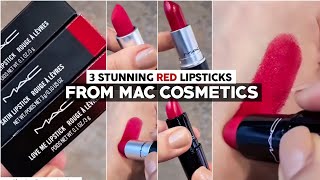 ❤️3 Stunning Red Lipsticks💄 From MAC Cosmetics shorts [upl. by Aleit]