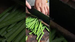 Cut the cowpeas with a super sharp knife boykingtv pepperfarm shortsvideo pepperharvest [upl. by Hannahoj]