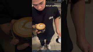 CoffeeArt shorts coffee latteart coffeart barista [upl. by Kolb]