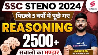 SSC STENO 2024  Reasoning PYQs for SSC STENO 2024  SSC Steno Previous Year Papers  Saurav Sir [upl. by Aeriela]