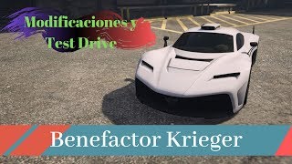 GTA V ONLINE Benefactor Krieger Modificaciones y Test Drive [upl. by Laaspere594]