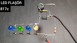 Simple LED Flasher Circuit  Led flaşör devresi yapımı  led lamba yapmı optokuplör [upl. by Ahar835]