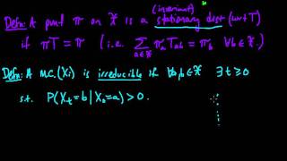 ML 183 Stationary distributions Irreducibility and Aperiodicity [upl. by Adi]