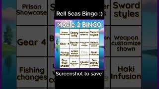 Rell Seas Movie 2 Bingo rellseas roblox rellworld anime rellgames [upl. by Prissie]