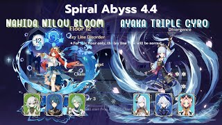 GI   Nahida Nilou Bloom amp Ayaka Triple Cyro  Spiral Abyss 44 Floor 12  9 ⭐ [upl. by Noet514]