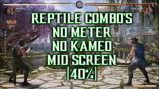 MK1 Reptile Combos 40 No Meter No Kameo Mid Screen  Mortal Kombat 1 quotReptilequot Gameplay [upl. by Rosenkrantz]