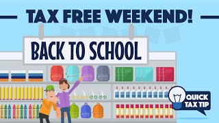 Quick Tax Tip Tax Free Weekend [upl. by Anwahsar]