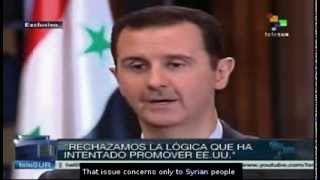 teleSUR Bashar alAssad US advocates peace but legitimizes violence [upl. by Neneek]