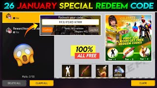 26 January Redeem Code Free Fire  Free Fire Redeem Code Today [upl. by Frederik161]