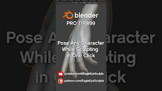 Pose Any Character While Sculpting in One Click in blender in 6 seconds blender sculpting shorts [upl. by Kling]