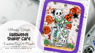 Halloweeds Shaker Card  Halloween Card Making Video with Whimsy Stamps [upl. by Elimay]