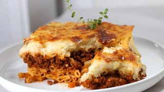 The famous greek baked pasta recipe  Pastitsio or greek Lasagna  GreekCuisine [upl. by Wadlinger]