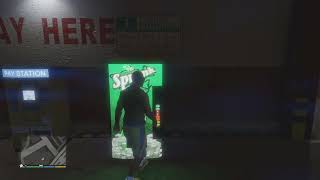 GTA V Franklin drinking soda from vending machine in pillbox Hill 3rd floor parking lot [upl. by Nnylaf]