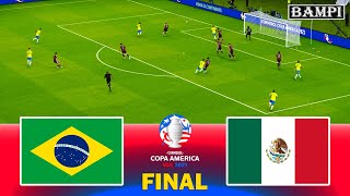 BRAZIL vs MEXICO  FINAL COPA AMERICA 2024  Full Match All Goals  PES Gameplay [upl. by Dremann680]