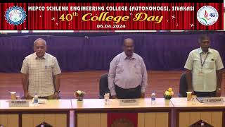 MEPCO SCHLENK ENGG COLLEGE 40th College Day 060424   Management Scholarship Awarding Ceremony [upl. by Jenkel907]