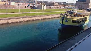 A couple of the Soo Lock Boat tours coming through Locks this morning 9272024 [upl. by Kuster]