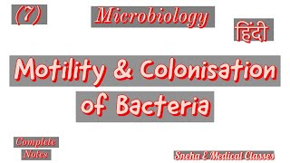 Motility and Colonisation of Bacteria in Hindi  Microbiology  7th [upl. by Nyleahs606]