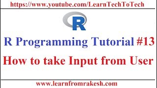 R Programming Tutorial 13 How to take input from user in R [upl. by Everard448]