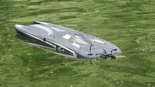 Testing RC BOAT ZONDA  12 S Lipo Powerfull Monster ZONDA Zonda RCBoat [upl. by Georg]