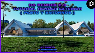 TUTORIAL RENDER EXTERIOR D5 RENDER 29  USANDO PASTO Y ENTONOS  27 ASSETS Y 5 MATARIALES GRATIS [upl. by Nuj]