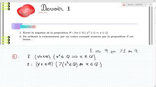 devoir 1 1 bac sm  La logique [upl. by Asehr]