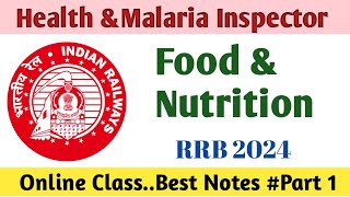 Health and Malaria Inspector  Food and Nutrition  RRB 2024 Exam Preparation  Sanitary Inspector [upl. by Seyah]