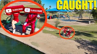 drone catches Subscribe Heads at the Park They were so mad [upl. by Nnairrehs]