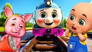 Piggy On The Railway Line Nursery Rhymes  The Beach Song  Baby Bobo Kids Songs  New Compilation [upl. by Petulah]