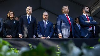 Biden Harris Trump and Vance attend 911 ceremony in New York [upl. by Pacien]