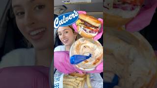 Burger ASMR Mukbang 🍟 asmr mukbang eating culvers pumpkin shortsfeed [upl. by Naghem449]