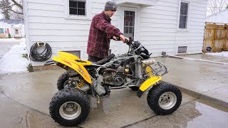 First Start Attempt on 900 CanAm DS 650 Quad Will It Run Part 3 [upl. by Acirederf679]