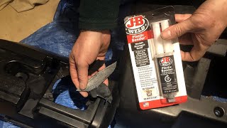 Fixing a destroyed cracked bumper with JB Weld Plastic Bonder how to and review jbweld [upl. by Atkinson]