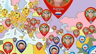 Most popular anime in every country [upl. by Einatirb]