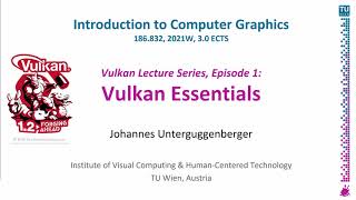 Vulkan Essentials  quotFirst Steps as Vulkan Developerquot  Vulkan Lecture Series Episode 1  ECG 2021 [upl. by Gradeigh]