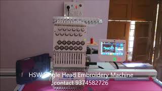 HSW 2048 Single Head Computerised Embroidery Machine [upl. by Aiahc]