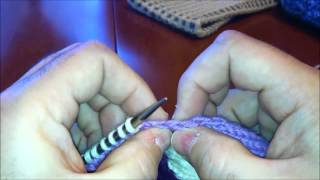 Pick up and Knit  PIck up Stitches  Left Handed  English [upl. by Hakvir]