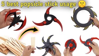 5 best popsicle stick DIY craft  ninja weapons  ninja star [upl. by Olinad]