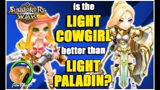 SUMMONERS WAR  Is the Light Cowgirl better than the Light Paladin [upl. by Sherrer]