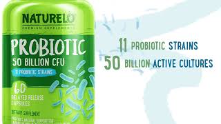 NATURELO Ultra Strength Probiotic One Daily 50 Billion CFU [upl. by Ulla]