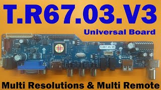 TR6703V3 MultiResolution and Multi Remote Universal LCDLED TV Jumper Board Features [upl. by Caryl86]