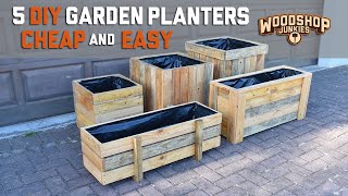 5 DIY Garden Planters  Cheap Easy Fast [upl. by Ringe]