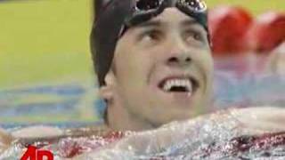 Michael Phelps Breaks 400 Meter Swim Record [upl. by Lyrred903]